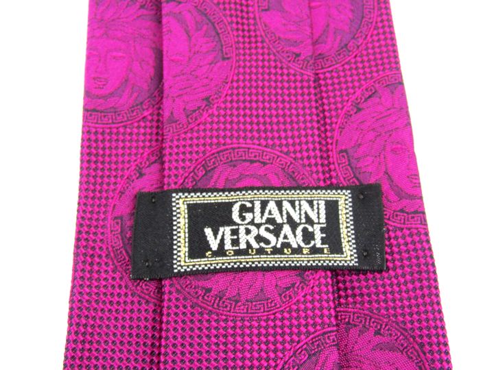 ジャンニ・ヴェルサーチ ネクタイ 総柄 メドゥーサ柄 イタリア製 高級ブランド シルク メンズ ブルー Gianni Versace