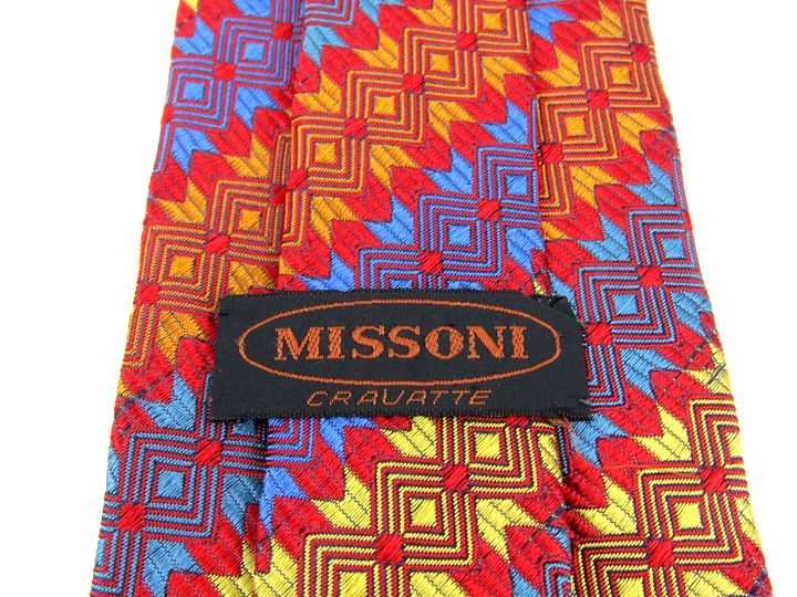 ミッソーニ ブランドネクタイ ストライプ柄 幾何学模様 シルク 日本製