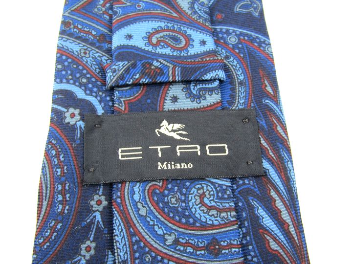 エトロ ブランドネクタイ 総柄 シルク イタリア製 未使用品 メンズ レッド ETRO