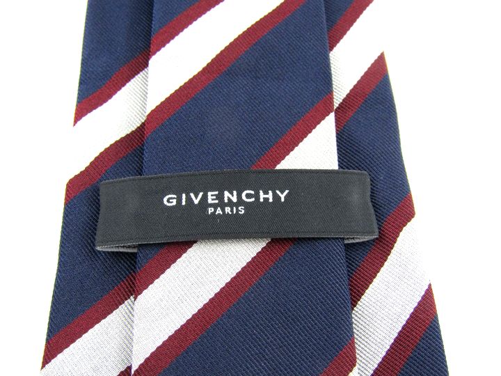 ジバンシー ブランドネクタイ ストライプ柄 シルク イタリア生地 メンズ ブラック Givenchy 【中古】