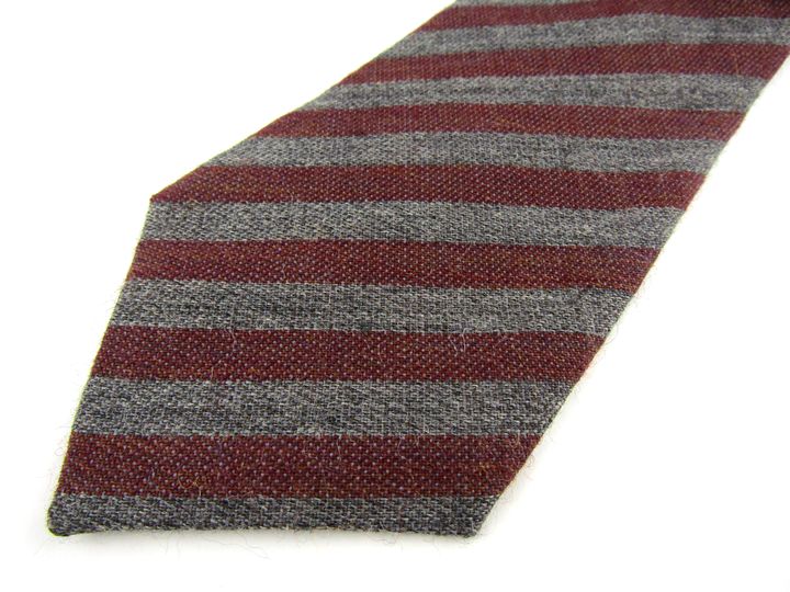 エムエイチ・デラックス ネクタイ ストライプ柄 ウール 日本製 未使用