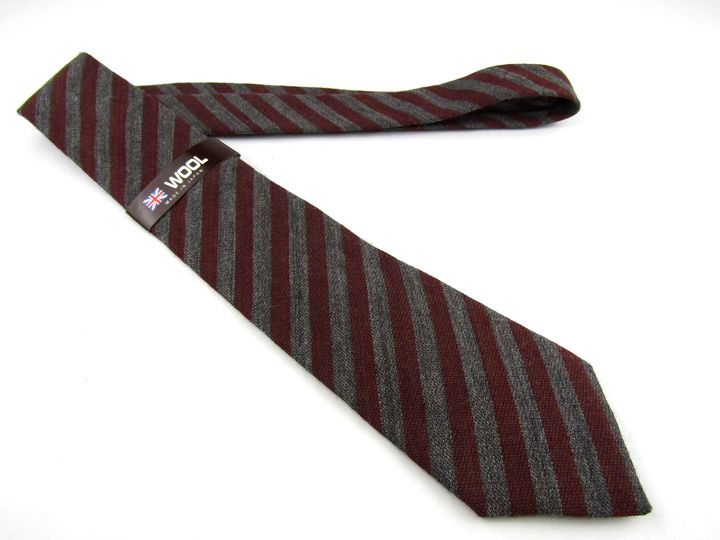 エムエイチ・デラックス ネクタイ ストライプ柄 ウール 日本製 未使用