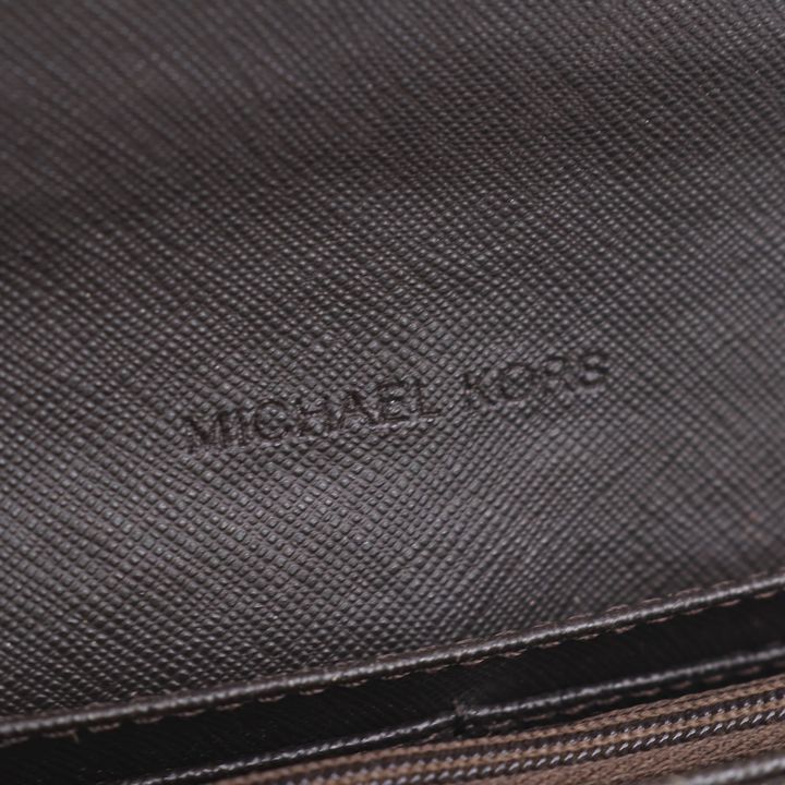 新品☆MICHAEL KORS ブラウン シグネチャー レザー 折り財布