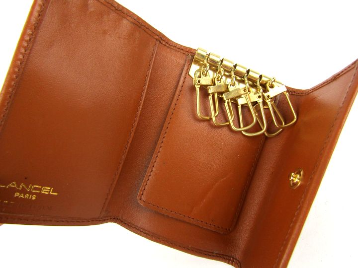 ランセル キーケース イタリア製 6連 バイカラー シンプル ブランド 小物 メンズ ベージュ LANCEL 【中古】