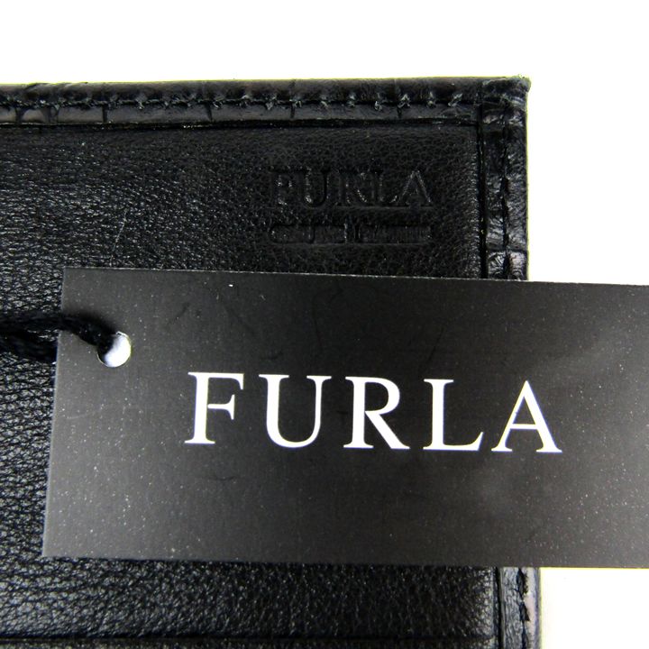 フルラ 長財布 クロコダイル型押し レザー 三つ折り財布 ロング