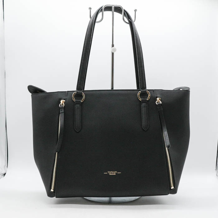 ケイト・スペード　２WAYトートバッグ　ブラック　ナイロン　レザー kate spade new york◇2WAYトートバッグ/ナイロン/BLK : セカンド