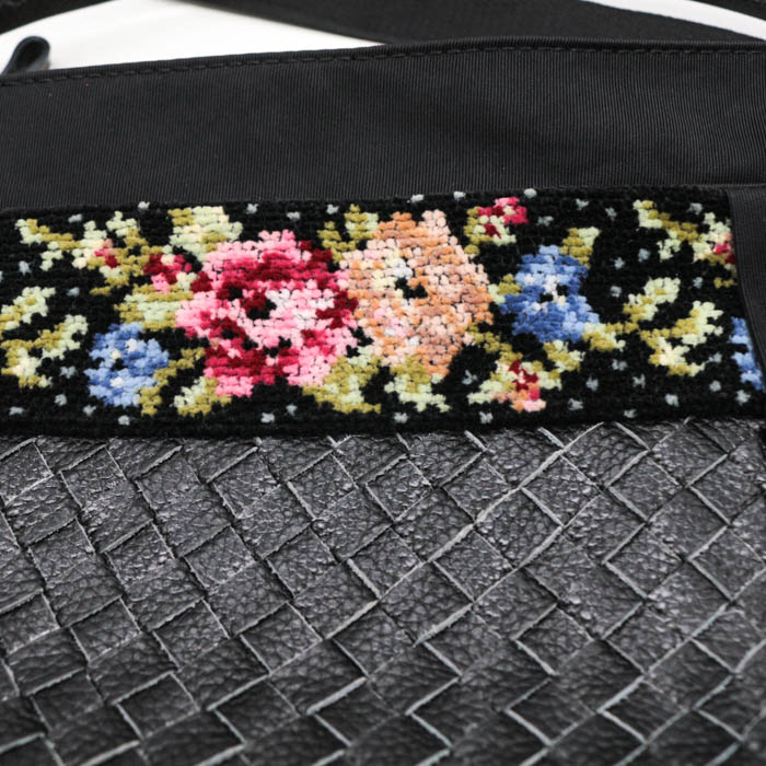 レイクアルスター ショルダーバッグ 花柄 シェニール織 レザー 鞄 