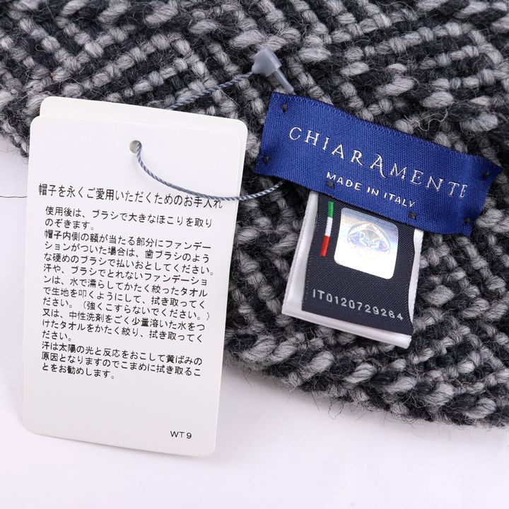 キアラメンテ ハット 未使用 ウール・アルパカ混 イタリア製 ブランド 帽子 レディース グレー Chiaramente