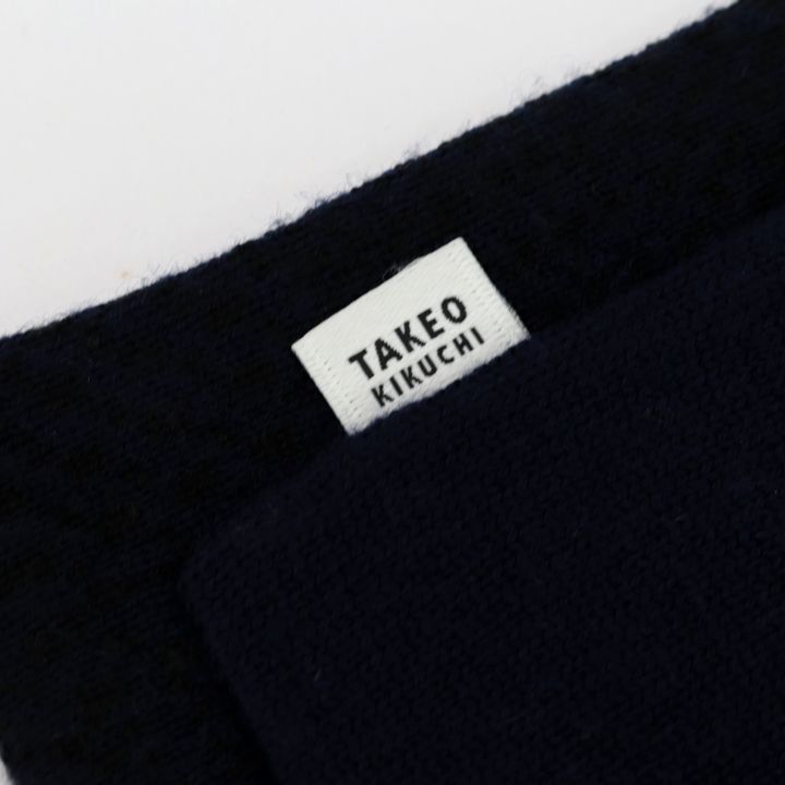 タケオキクチ マフラー ウール ベストマフラー ポケット/ボタン付き ブランド 小物 メンズ ネイビー TAKEO KIKUCHI