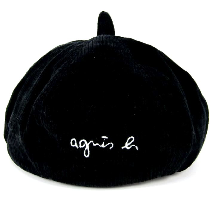 アニエスベー ベレー帽 コーデュロイ ロゴ刺繍 ブランド 服飾小物 帽子