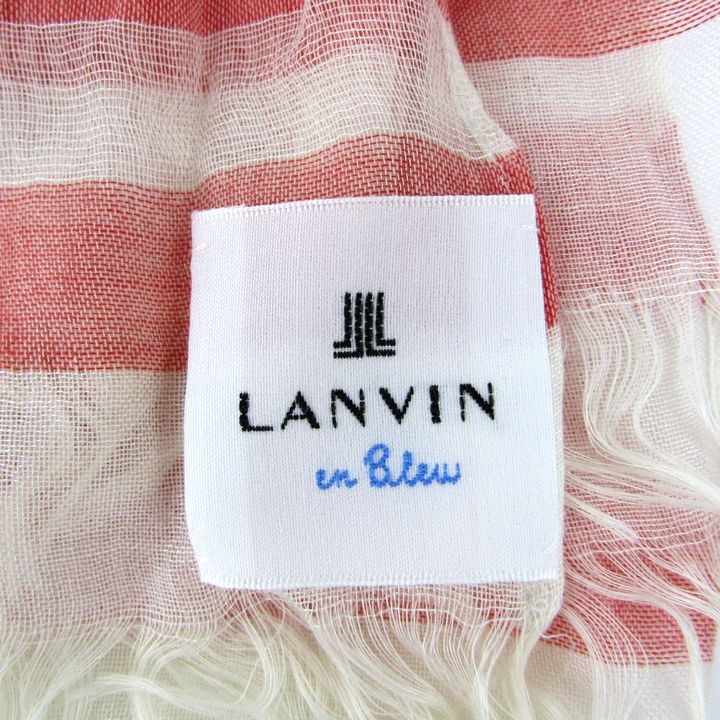 ランバンオンブルー ストール 総柄 シルク混 薄手 日本製 ブランド 小物 レディース アイボリー LANVIN en Bleu