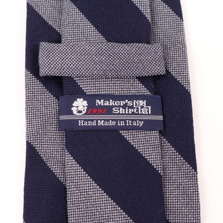 【未使用】イタリー製ウールファブリック使用makers shirt 鎌倉 ハンドメイド ウール レジメンタル タイ FRESCO TIE SETERIA BIANCHI | メーカーズシャツ鎌倉 公式通販