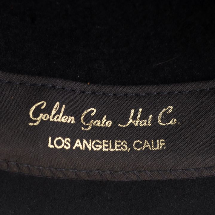 約9cm帽子高さゴールデンゲートハット 帽子 COBRA ウール 中折れ帽 USA製 ヴィンテージ ブランド メンズ Lサイズ ブラック GOLDEN GATE HAT CO.