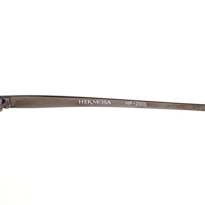 エルモサ メガネ レンズ度付き HP-2005 チタンフレーム ALL TITANIUM ブランド アイウェア メンズ 54□18-142サイズ グレー HERMOSA