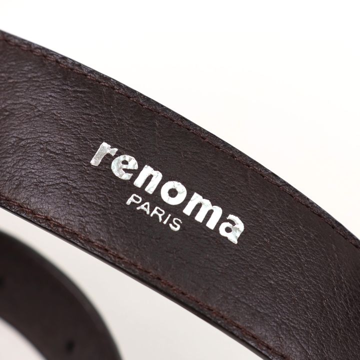 レノマ ベルト 未使用 牛革 レザー ピンバックル 日本製 本革 ブランド 小物 メンズ ブラウン renoma 【中古】