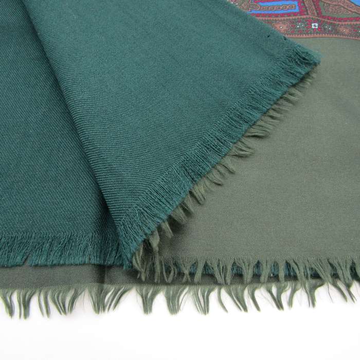 イタリア製 ウール シルク 大判ストール カーキ 中古 ABランク レディース 女性用 イタリア製 ウール シルク 大判ストール カーキ 中古 ABランク