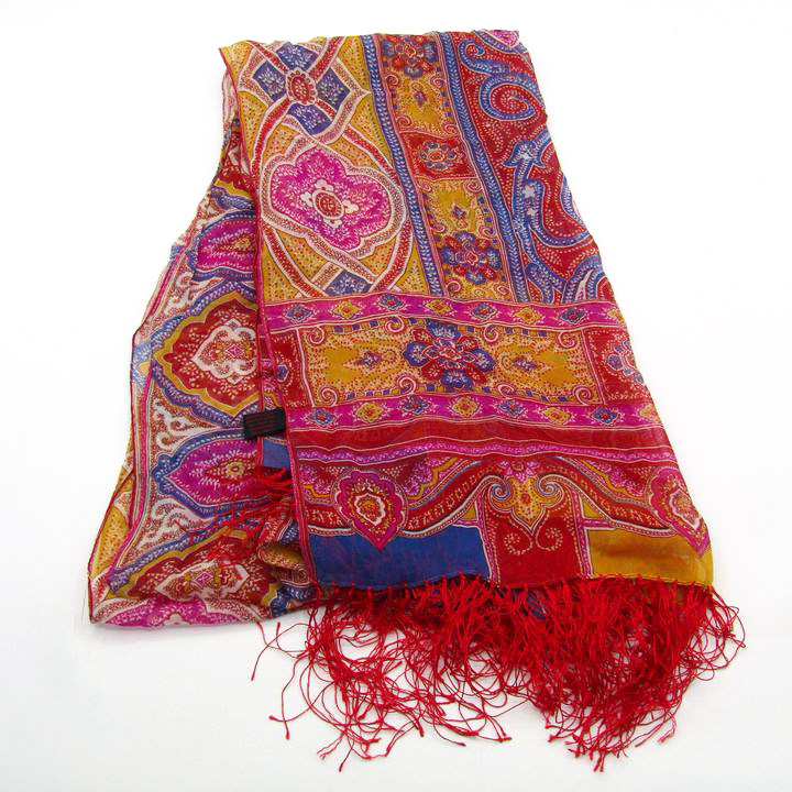 エトロ ストール ショール ペイズリー柄 シルク イタリア製 ブランド