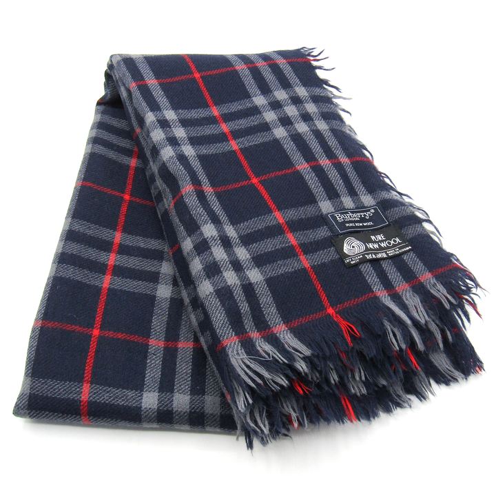 新品未使用【BURBERRY】ノバチェックウールマフラー BURBERRY（バーバリー） ノバチェック マフラー ネイビー マルチカラー