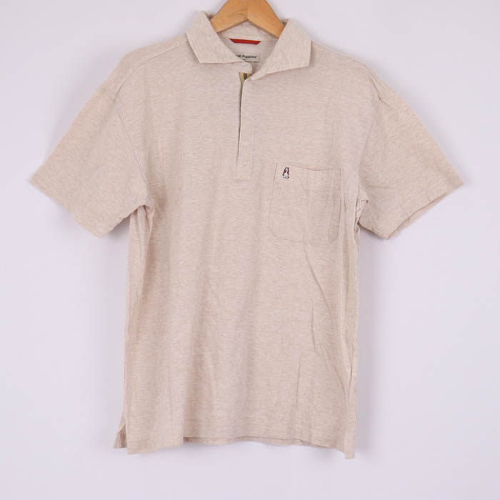 ハッシュパピー 半袖ポロシャツ 胸ポケット ロゴ トップス 日本製