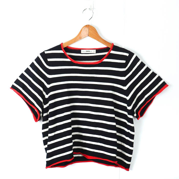 ZARA ボーダートップス Tシャツ サマーニット レディース-