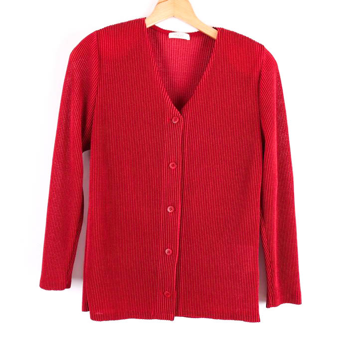 ピノーレ カーディガン トップス レディース ﾌﾘｰサイズ レッド PINORE  