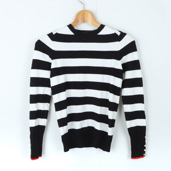 ZARA ボーダーニットトップス S 悲しく