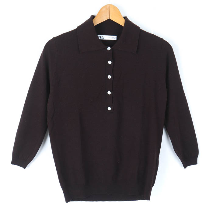 ZARA - ZARA(ザラ) クロシェニットポロ メンズ トップス ニット