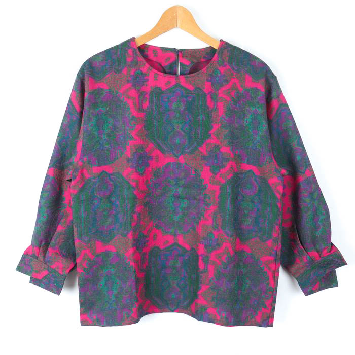 ニナリッチ NINA RICCI バイカラー フローラル スウェットシャツ