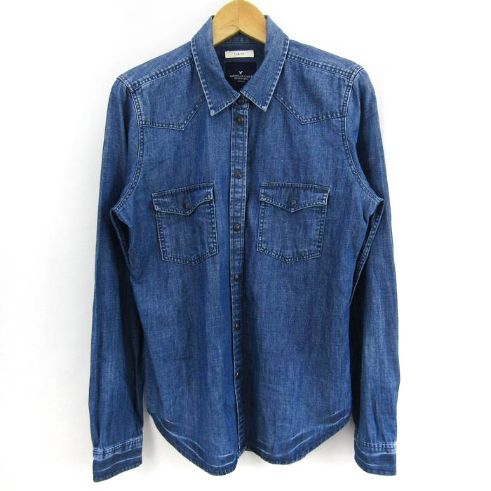 新品AMERICAN EAGLEデニムシャツ定価20690円最高品質グレー激 新品AMERICAN EAGLEデニムシャツ定価20690円最高品質グレー激