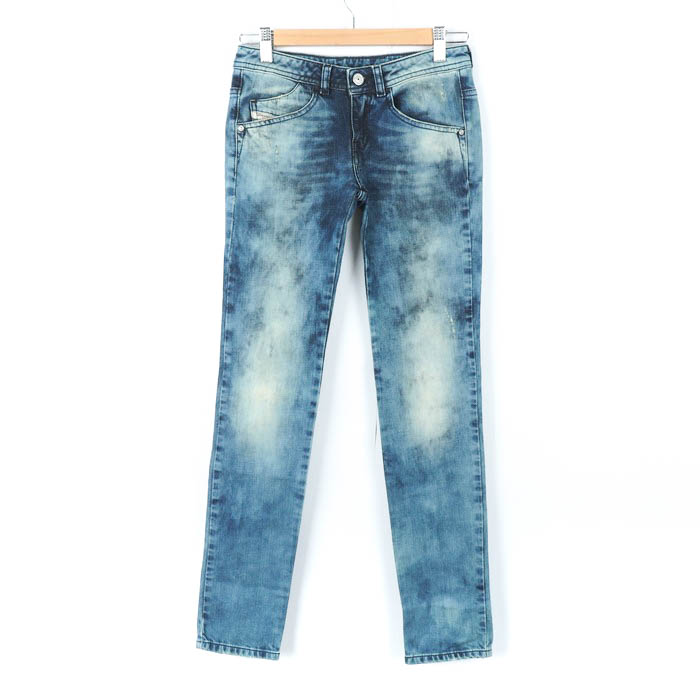 DIESEL スキニーデニム ライトブルー中古ダメージ加工あり（ディーゼル 
