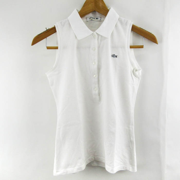 ラコステ ポロシャツ トップス ノースリーブ ファブリカ レディース 36サイズ ホワイト LACOSTE  【中古】｜LACOSTE｜店舗買取｜トップス＞ポロシャツ｜USEDのアパレル通販サイト - SMASELL（スマセル）