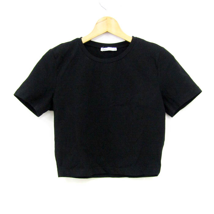 新品☆ZARA ザラ フリル付きトップス ブラック