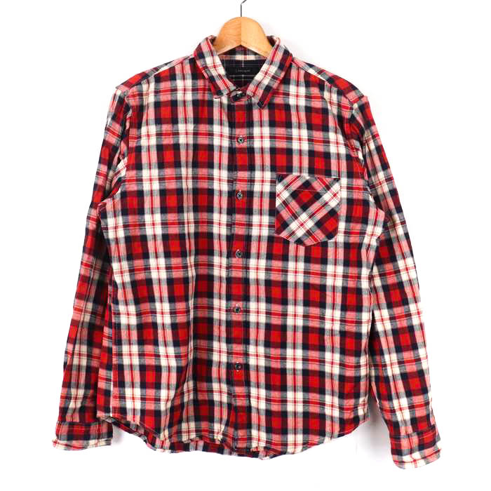 GIVENCHY チェック柄ネルシャツ 長袖 レッド GIVENCHY チェック柄ネルシャツ 長袖 レッド