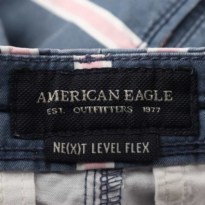 アメリカンイーグル ショートパンツ ボトムス ストライプ柄 サマーパンツ メンズ US30サイズ 青×ピンク×白 American Eagle  【中古】｜American Eagle｜店舗買取｜パンツ＞その他パンツ｜USEDのアパレル通販サイト - SMASELL（スマセル）