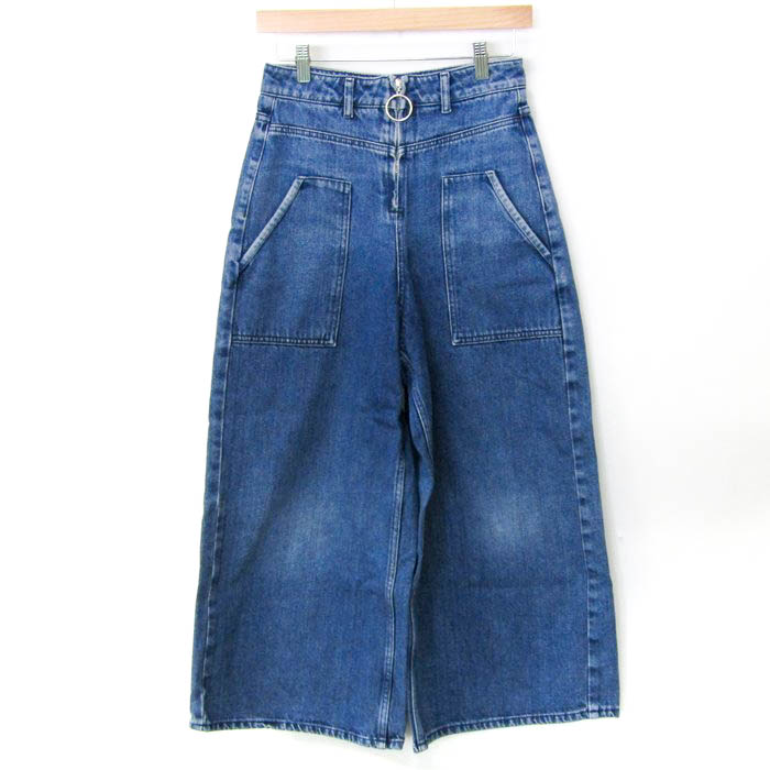 ザラ ワイドデニムパンツ ジーンズ ボトムス S相当 レディース ザラ ワイドデニムパンツ ジーンズ ボトムス S相当 レディース