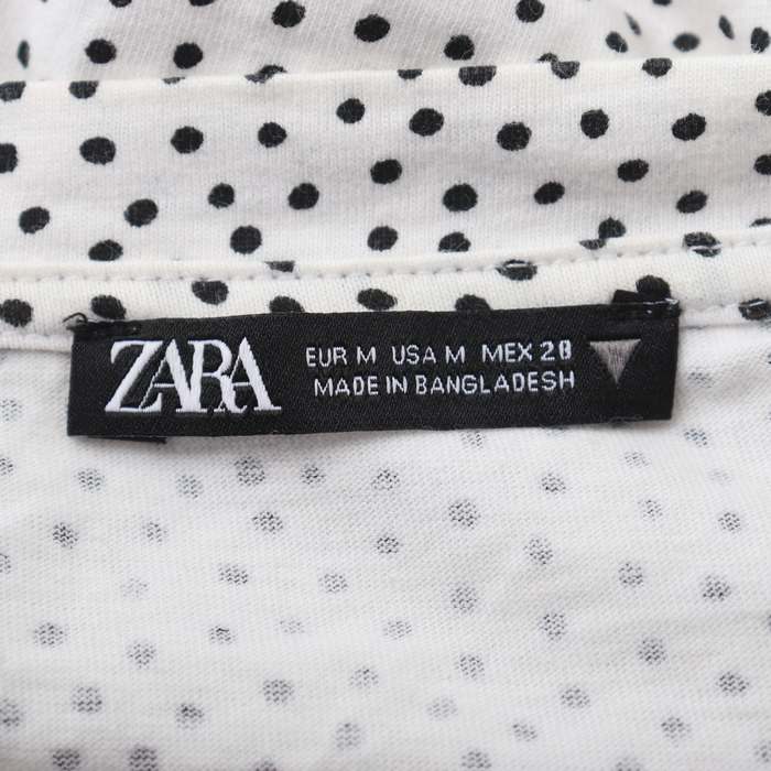 ザラ 半袖Ｔシャツ トップス カットソー ドット柄 レディース Mサイズ 白×黒 ZARA 【中古】｜ZARA｜店舗買取｜トップス＞Tシャツ/カットソー｜USEDのアパレル通販サイト  - SMASELL（スマセル）