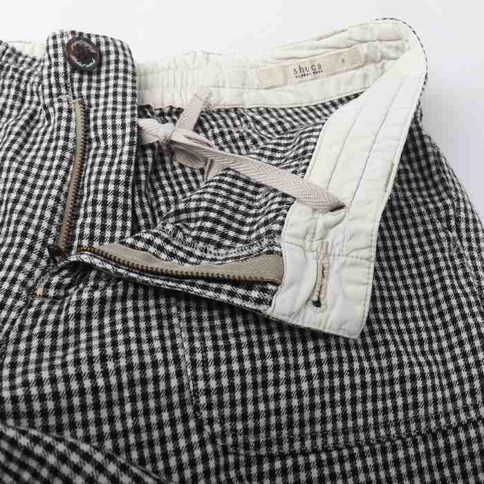 シュカ パンツ ボトムス ギンガムチェック柄 コットンリネン  