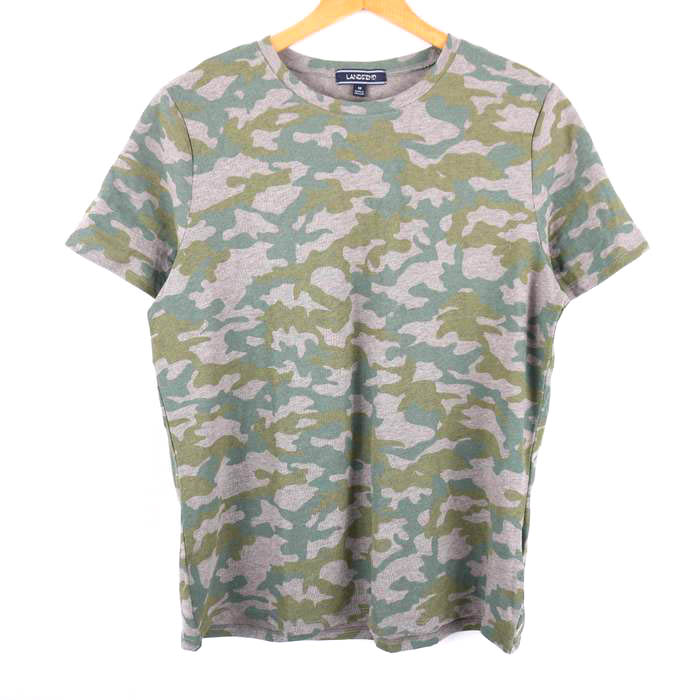 ランズエンド 半袖Tシャツ 迷彩柄 クルーネック トップス メンズ M 