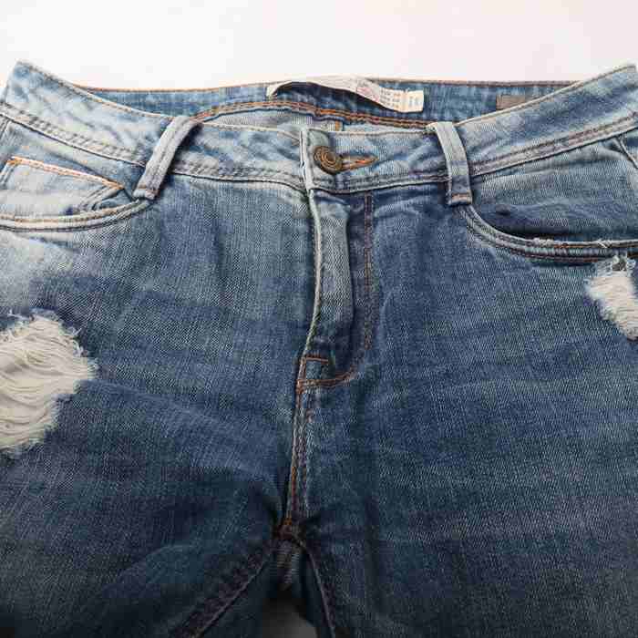 ザラ デニムパンツ ボトムス スキニージーンズ ダメージ加工 