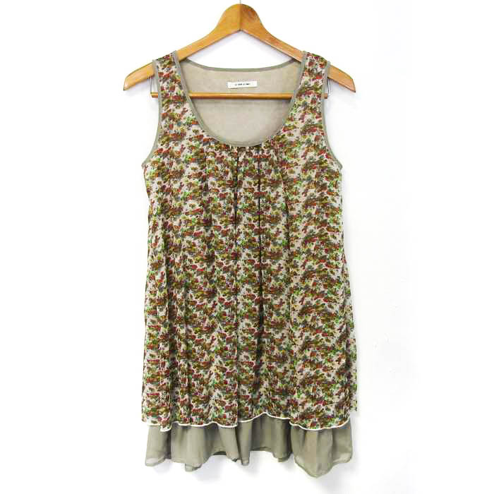 アズノウアズ ピンキー ノースリーブワンピース 花柄 トップス M相当  