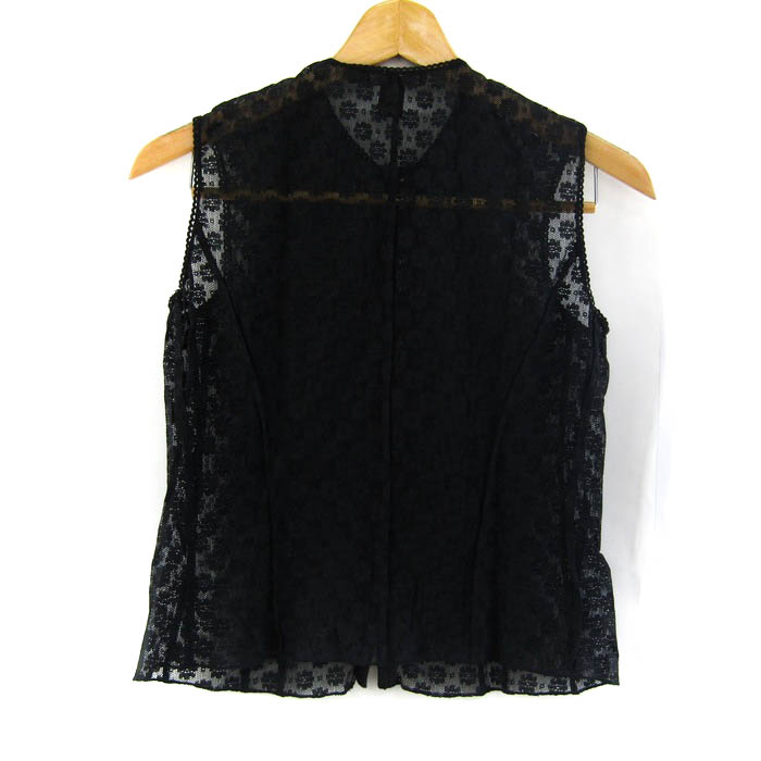 DONNA KARAN ブラック 拗ら ノースリーブ トップス