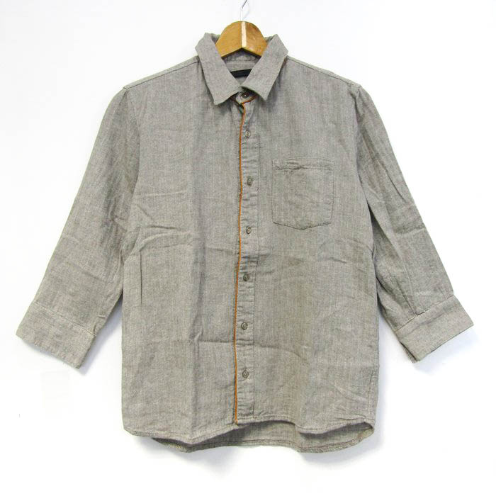 HARE ブラック・グレー 長袖シャツ ハレ ブラック ◇ HARE ハレ 切替 長袖 シャツ サイズL ブラック