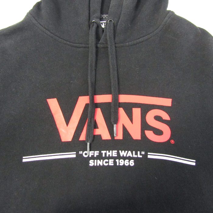 バンズ 長袖パーカー トップス メンズ Sサイズ ブラック VANS 【中古 