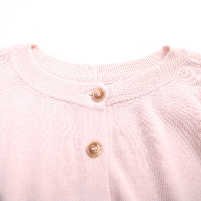 courrèges ピンクファーカーディガン 五分袖