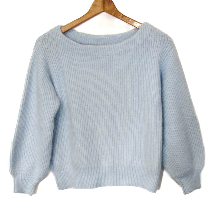 クレージュ ☆ コットン 半袖 リブ ニット プルオーバー 38