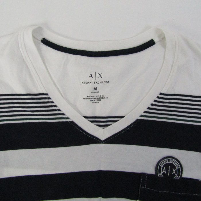 アルマーニ ARMANIEXCHANGE 半袖シャツ XL 紺白 アルマーニ ARMANIEXCHANGE 半袖シャツ XL 紺白