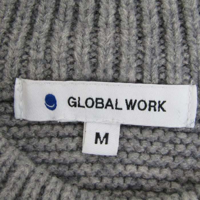 グローバルワーク セーター トップス 長袖 ニット ウール混 レディース Mサイズ グレー GLOBAL WORK 【中古】｜GLOBAL WORK ｜店舗買取｜トップス＞ニット/セーター｜USEDのアパレル通販サイト - SMASELL（スマセル）