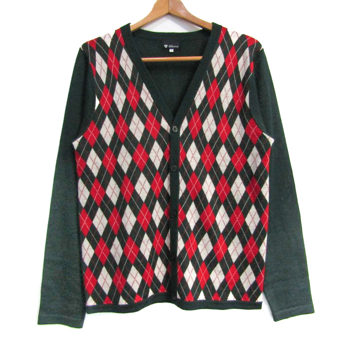 G421 美品 S ディーゼル アーガイル柄 カーディガン メンズ G421 美品 S ディーゼル アーガイル柄 カーディガン メンズ