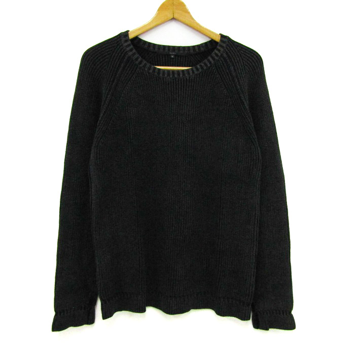 イーヴス ニット セーター コットン100% 長袖 ブランド トップス 黒 