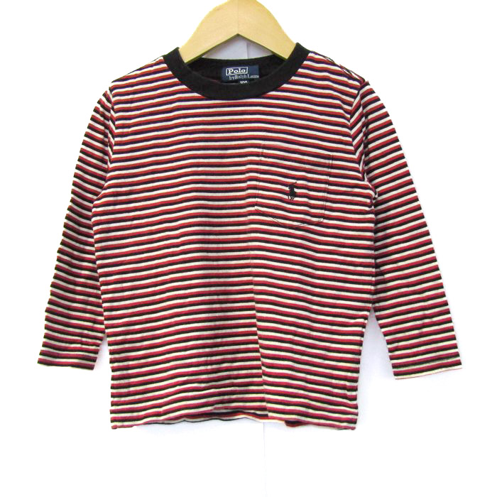 ポロバイラルフローレン 長袖Tシャツ トップスボーダー柄日本製 
